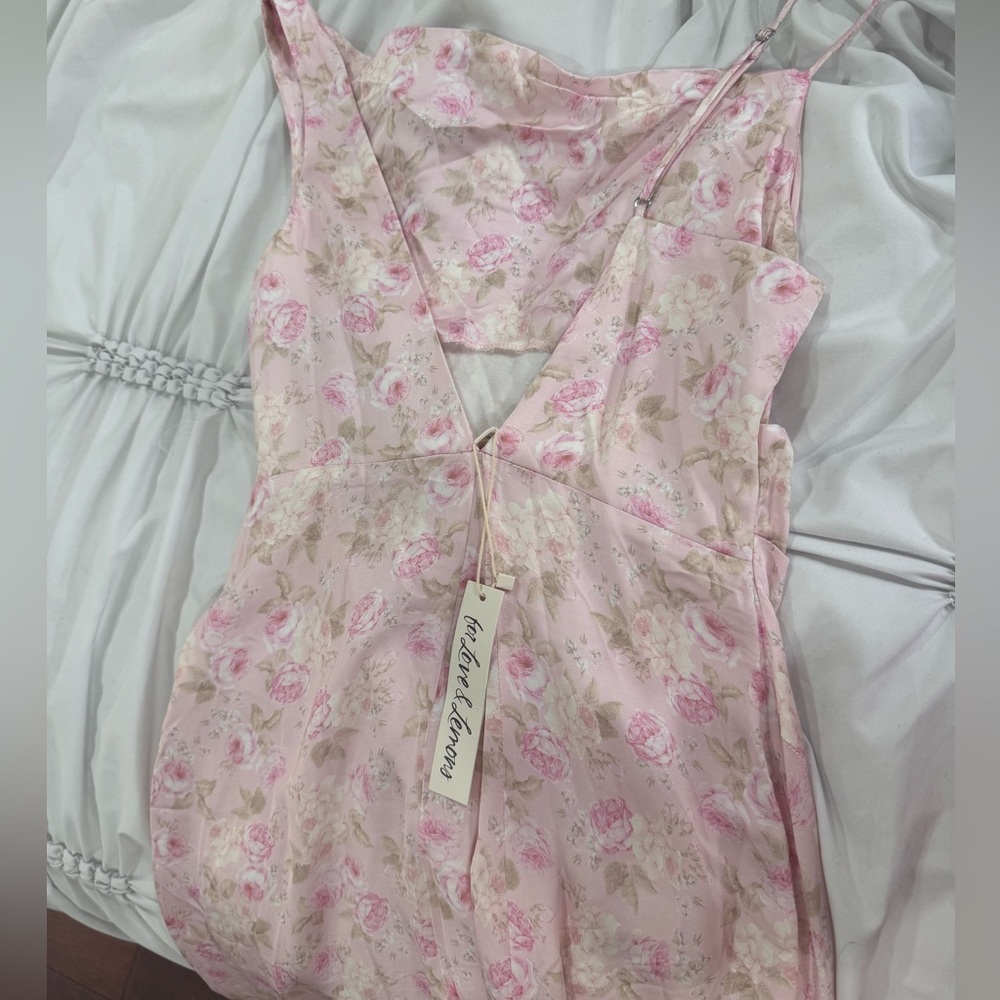 For love and lemons midi pink floral dress never worn with tags